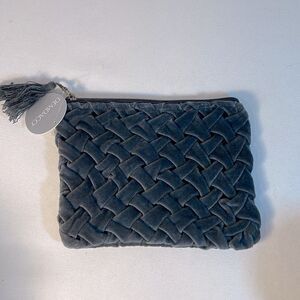 DEMDACO "invest in you" gray velvet pouch bag